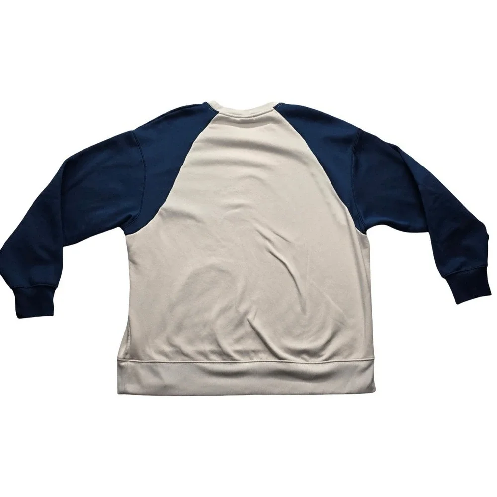 Nike Dri-FIT Raglan Crewneck Sweatshirt Navy Cream Gorpcore Mens Large